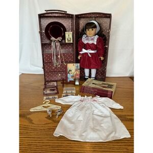 American Girl Samantha Doll Trunk Set with Books Clothes and Stereoscope Access.